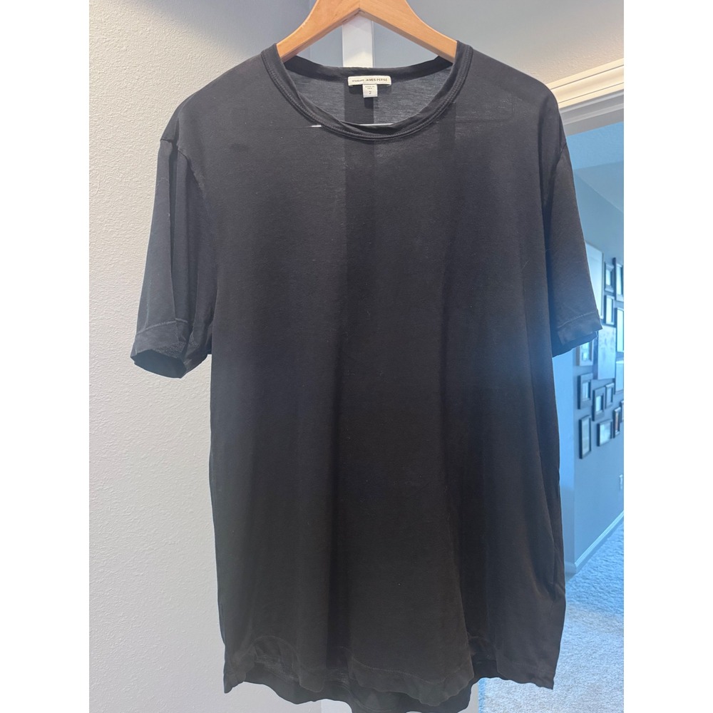 Standard James Perse Men's T-Shirt Size 2 Black Supima Cotton Crewneck Made USA